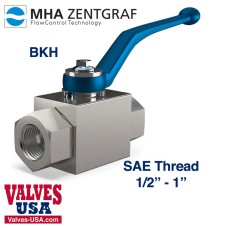 Hydraulic Ball Valve SAE Threaded Steel, 1/4" - 1"