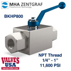 NPT Threaded Steel High Pressure Hydraulic Ball Valve, 1/4" - 1"