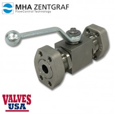 Code 61 Flanged Stainless Steel Hydraulic Ball Valve, 1/2" - 1"