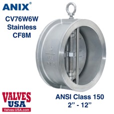 Check Valve, API, Stainless Steel, 150# Wafer, Dual Plate, 2" to 12"