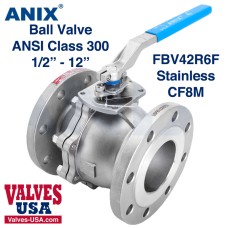 !Ball Valve, API Firesafe, Stainless Steel, 2-Piece, 300# RF Flanged, 1/2" to 12"