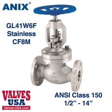 !Globe Valve, API, Stainless Steel, 150# RF Flanged, 1/2" to 14"