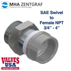 Hydraulic Hose Fitting Adaptor, Steel, Straight, Male SAE / Female NPT