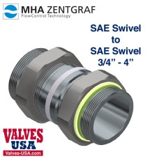 Hydraulic Hose Fitting Adaptor, Steel, Straight, Male SAE / Male SAE