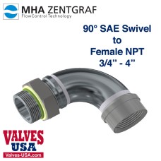 Hydraulic Hose Fitting Adaptor, Steel, 90 Degree Elbow, Male SAE / Female NPT