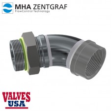 Hydraulic Hose Fitting Adaptor, Steel, 45 Degree Elbow, Male SAE / Female NPT