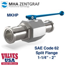 Code 62 Split Flange Steel Hydraulic Ball Valve, 1-1/4" - 2"